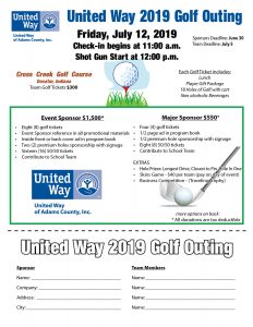 United Way Golf Outing Flyer 2019 -1 of 2 (1)